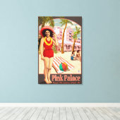 Royal Hawaiian Hotel in Hawaii Canvas Afdruk (Insitu (Houten vloer))