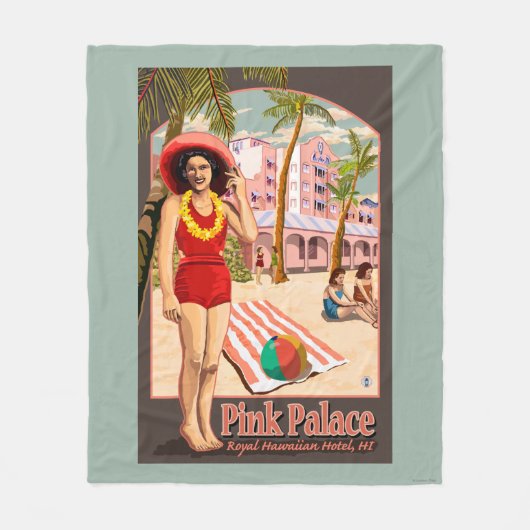 Royal Hawaiian Hotel in Hawaii Fleece Deken (Voorkant)