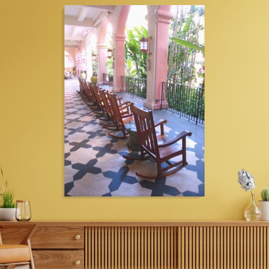 Royal Hawaiian Hotel Lanai Canvas Afdruk (Insitu (Woonkamer))