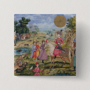 Royal Hunt uit Isfahan, Iran Vierkante Button 5,1 Cm