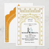Royal Indian Wedding Invitation – Gold Design Kaart (Voorkant / Achterkant)