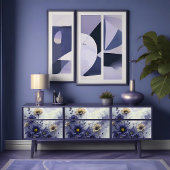 Royal Indigo Victoriaans Midnight Bloom Decoupage Tissuepapier