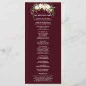 Royal Ivory Floral Bourgogne Programme de mariage (Dos)