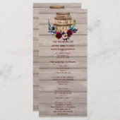 Royal Ivory Floral Bourgogne Programme de mariage (Devant / Derrière)