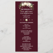 Royal Ivory Floral Burgundy Wedding Programme Programma (Voorkant)