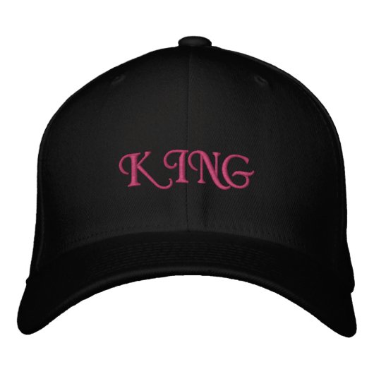 Royal King Basic Flexfit Wool-Cap Black Elegant  Geborduurde Pet (Voorkant)