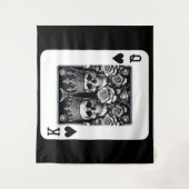 Royal King & Queen of Hearts Skulls & Rozen Wandkleed (Voorkant)