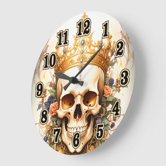 Royal King Skull Wall Clock Grote Klok (Hoek)