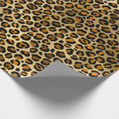 Royal Leopard Goud Zwart Oerwoud Patroon Cadeaupapier (Hoek)