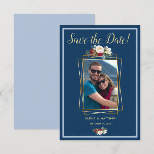 Royal-Light Blue Waterverf Blush en Red Peony Kaart