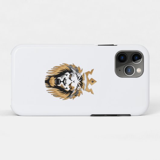 "Royal Lion Coque iphone - Gras et Majestic Design (Dos (Horizontal))