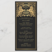 Royal Lion middeleeuws zwaard bruiloft plat menu (Voorkant)