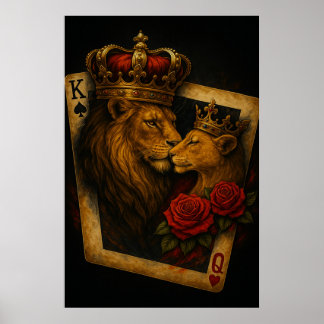 Royal Lions — Majestic King & Queen Artwork Poster