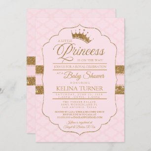 Royal Little Princess Blush Baby shower Invitation Kaart