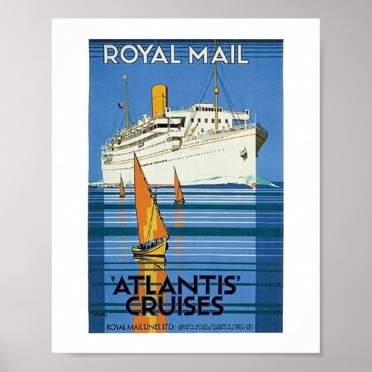  Royal Mail :Atlantis Cruises" Poster (Voorkant)