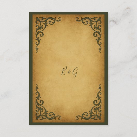 Royal Medieval  Scroll Wedding Informatiekaartje (Achterkant)