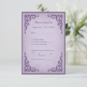 Royal Medieval Vintage Scroll Wedding RSVP Card (Debout devant)