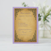 Royal Medieval Vintage Scroll Wedding RSVP Card (Debout devant)