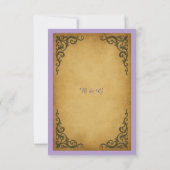 Royal Medieval Vintage Scroll Wedding RSVP Card (Dos)