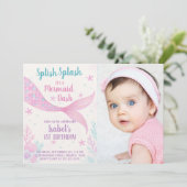 Royal Mermaid Princess Invitation d'anniversaire (Debout devant)