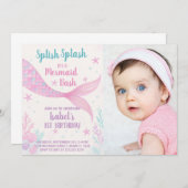 Royal Mermaid Princess Invitation d'anniversaire (Devant / Derrière)