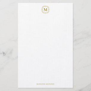 Royal Monogram Crest Luxe Goud Gepersonaliseerd Briefpapier