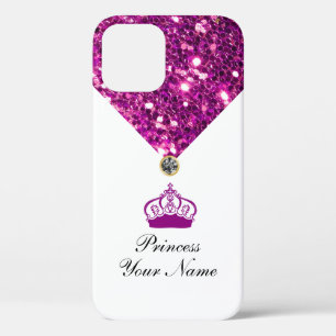 Royal Monogram Glitzy Girly Bling iPhone 12 Hoesje