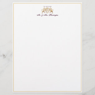 Royal Muse Medieval Lion Crest & Floral Wedding Briefhoofd