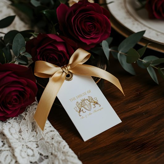 Royal Muse middeleeuwse fantasie leeuw embleem bru Cadeaulabel