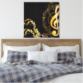 Royal Music Note zwart gold Canvas Afdruk (Insitu (Slaapkamer))