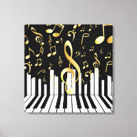 Royal Music Note zwart gouden piano toetsen