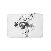 Royal Music Note zwart-wit rookeffect Badmat (Voorkant)