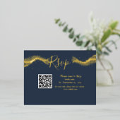Royal navy blauw Qr code rsvp Response Kaart (Staand Voorkant)