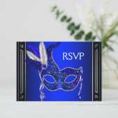 Royal Navy Blue Mask Masquerade Party RSVP (Debout devant)