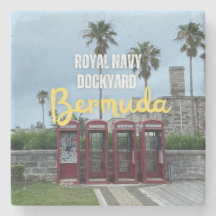 Royal Navy Dockyard Betaaltelefoons in Bermuda Stenen Onderzetter