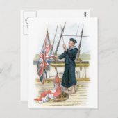 Royal Navy Sailor Signaling Briefkaart (Voorkant / Achterkant)