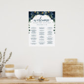 Royal Navy Wedding Seating Chart Poster (Keuken)