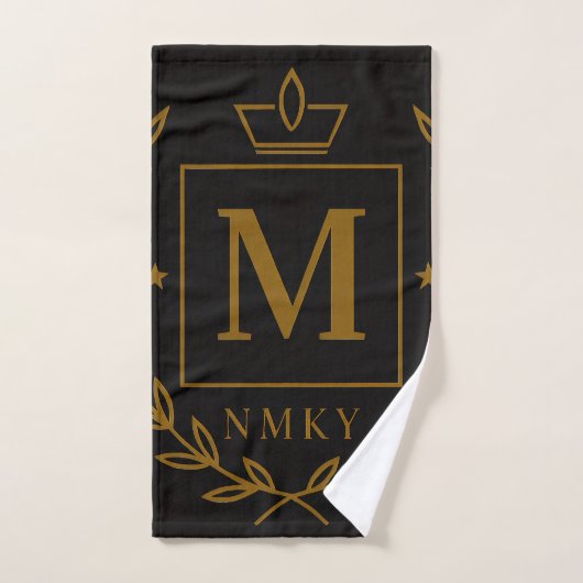 "Royal NMKY Emblem – Monogram M Crest Design" (Serviette à main)
