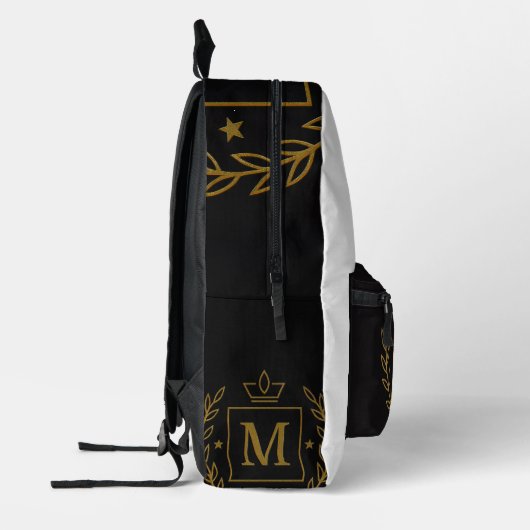 "Royal NMKY Emblem – Monogram M Crest Design" Bedrukte Rugzak (Links)