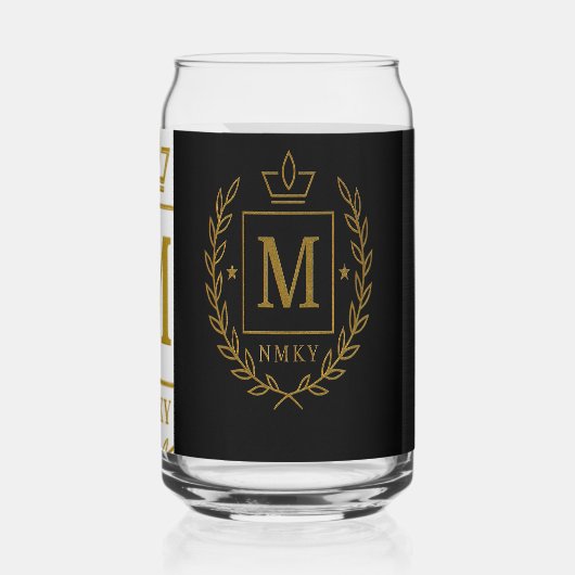 "Royal NMKY Emblem – Monogram M Crest Design" Blikvorm Glas (Achterkant)