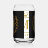 "Royal NMKY Emblem – Monogram M Crest Design" Blikvorm Glas (Links)