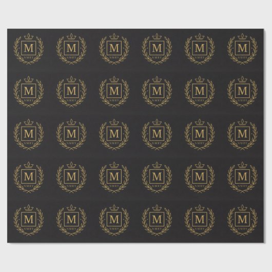 "Royal NMKY Emblem – Monogram M Crest Design" Cadeaupapier (Vlak)