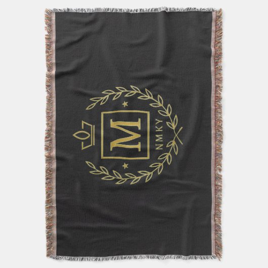 "Royal NMKY Emblem – Monogram M Crest Design" Deken (Voorkant Verticaal)