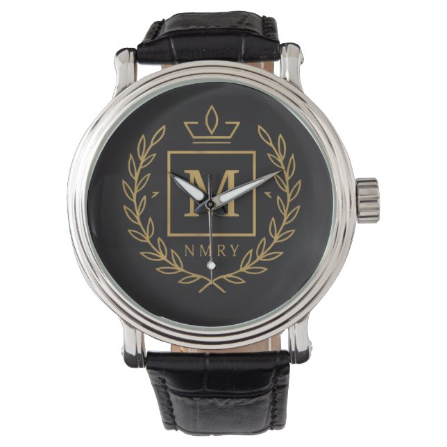 "Royal NMKY Emblem – Monogram M Crest Design" Horloge (Voorkant)