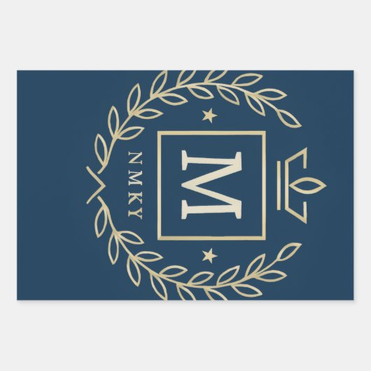"Royal NMKY Emblem – Monogram M Crest Design" Inpakpapier Vel (Voorkant)