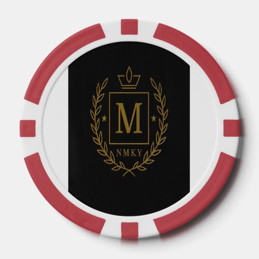"Royal NMKY Emblem – Monogram M Crest Design" Poker Chips (Voorkant)