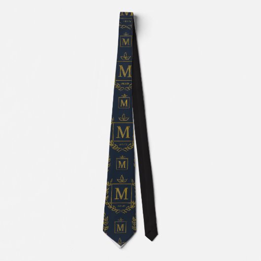 "Royal NMKY Emblem – Monogram M Crest Design" Stropdas (Voorkant)