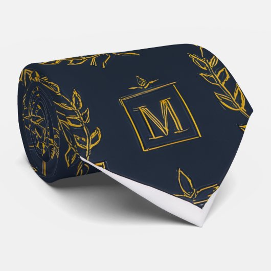 "Royal NMKY Emblem – Monogram M Crest Design" Stropdas (Opgerold)