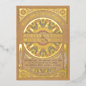 Royal Nouveau : Real Gold Foil Faire-part de maria (Recto)