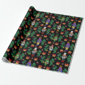 Royal Nutcracker en Wreath Pattern Cadeaupapier (Uitgerold)